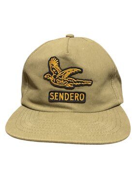 Sendero Provisions Co Olive Green Corduroy Snapback Hat Embroidered Bird Logo